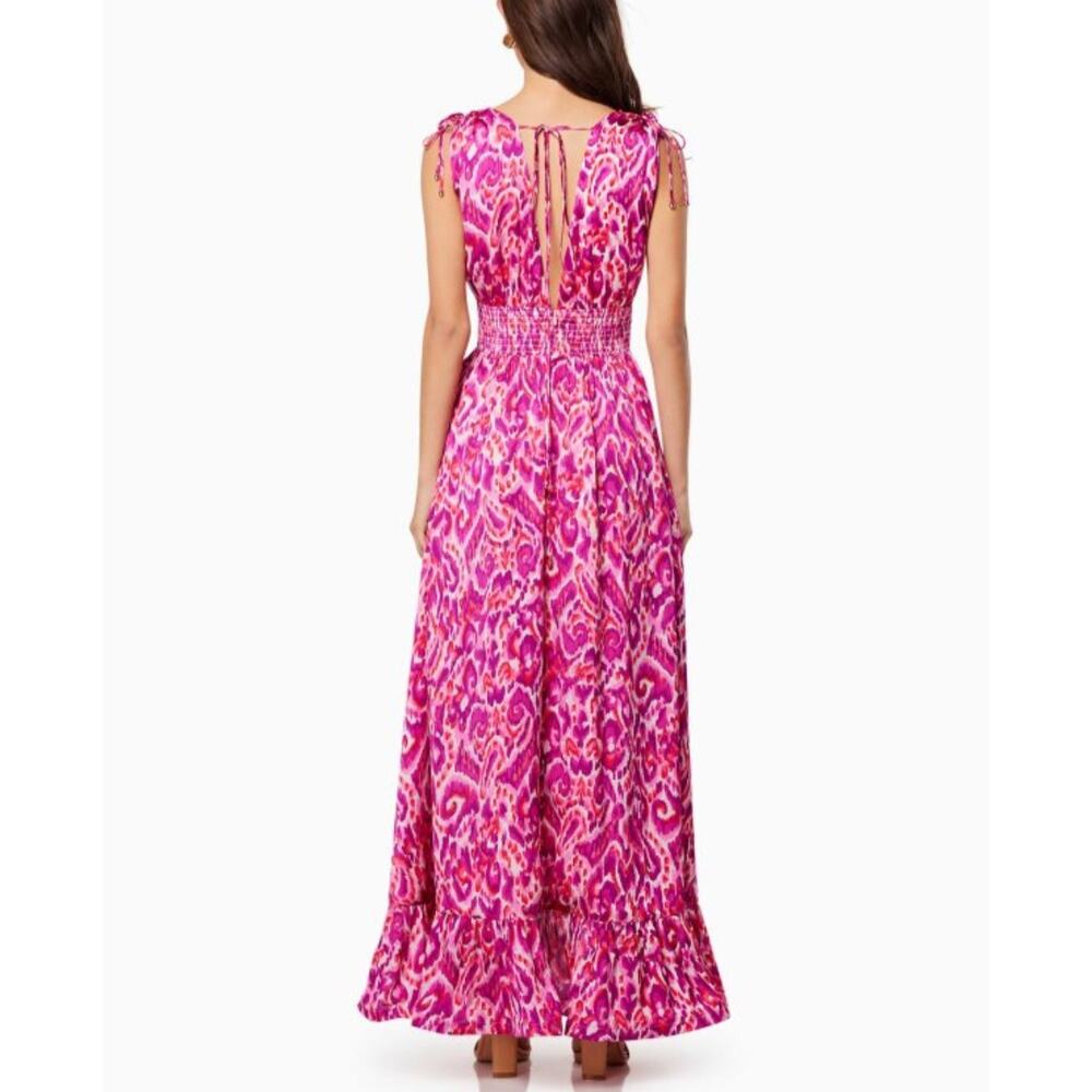 Elliatt Asymmetrical Frill Maxi Dress Gown Pink Size S Sleeveless Resort Wedding - Picture 2 of 13